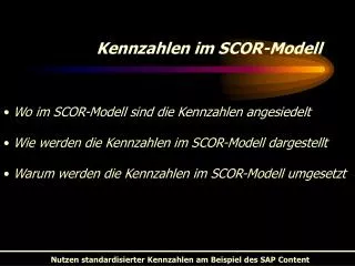 Kennzahlen im SCOR-Modell