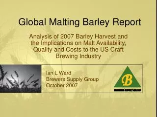 Global Malting Barley Report