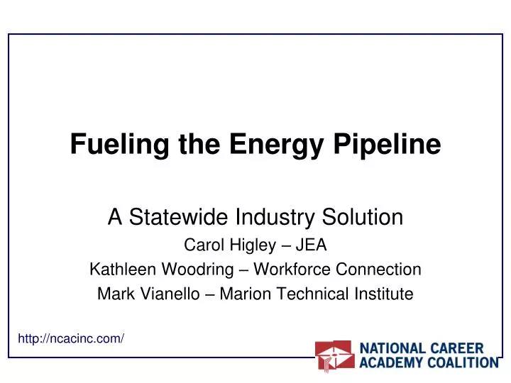 fueling the energy pipeline