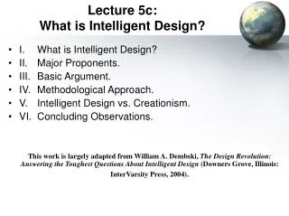Lecture 5c: What is Intelligent Design?