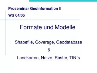 formate und modelle