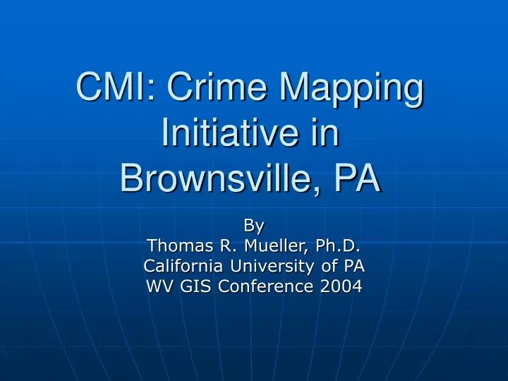 cmi crime mapping initiative in brownsville pa