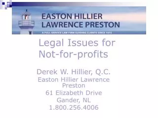 Legal Issues for Not-for-profits
