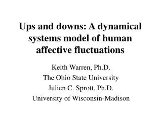 Ups and downs: A dynamical systems model of human affective fluctuations