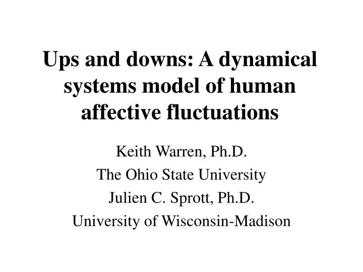 ups and downs a dynamical systems model of human affective fluctuations