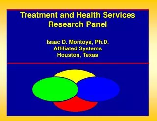 Treatment and Health Services Research Panel Isaac D. Montoya, Ph.D. Affiliated Systems Houston, Texas