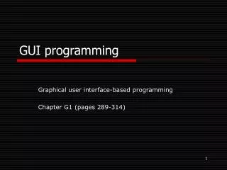 GUI programming