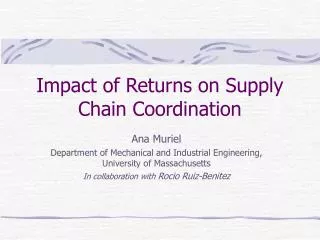 Impact of Returns on Supply Chain Coordination