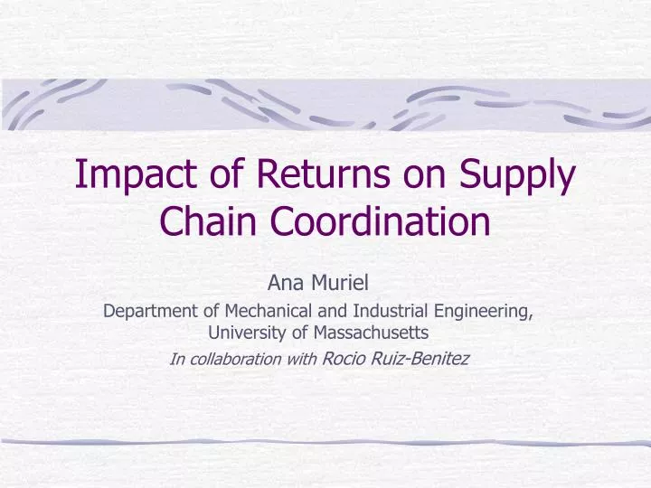 impact of returns on supply chain coordination