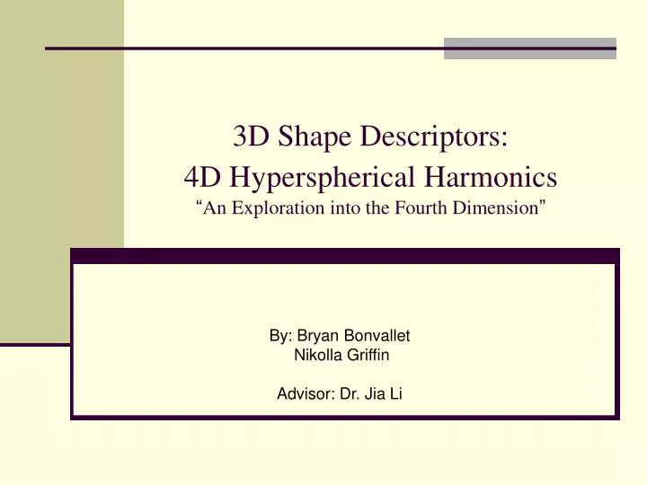 3d shape descriptors 4d hyperspherical harmonics an exploration into the fourth dimension