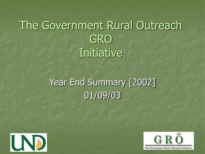the government rural outreach gro initiative