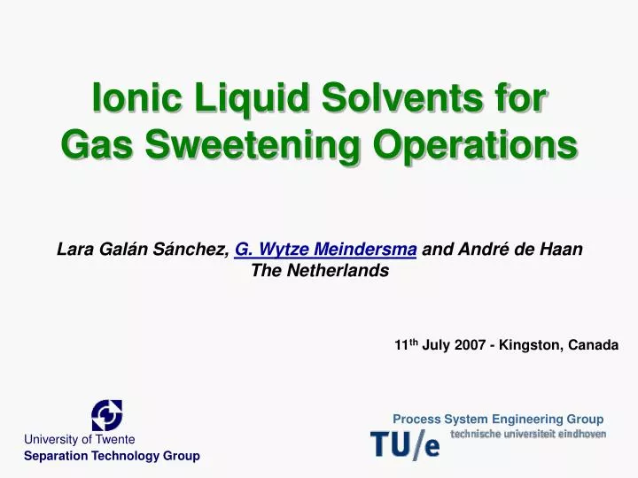 ionic liquid solvents for gas sweetening operations