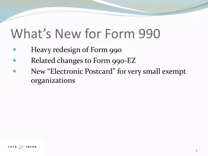 what s new for form 990