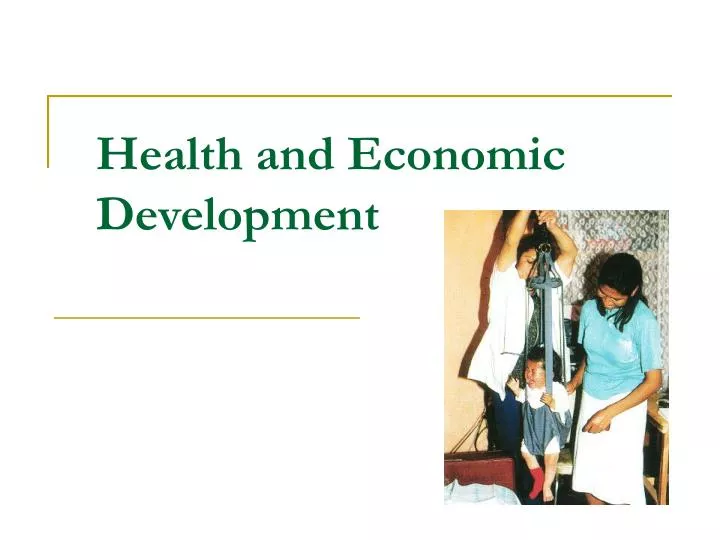 health and economic development
