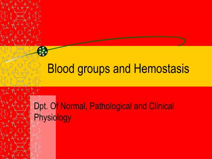 blood groups and hemostasis