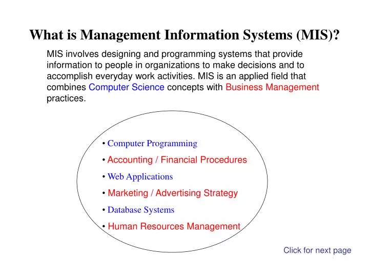 what is management information systems mis