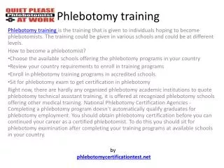 Phlebotomy Training and Certification Schools