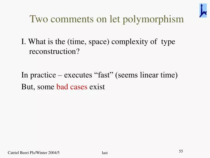 two comments on let polymorphism