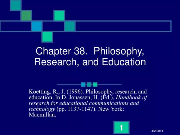 chapter 38 philosophy research and education