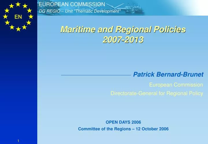 maritime and regional policies 2007 2013