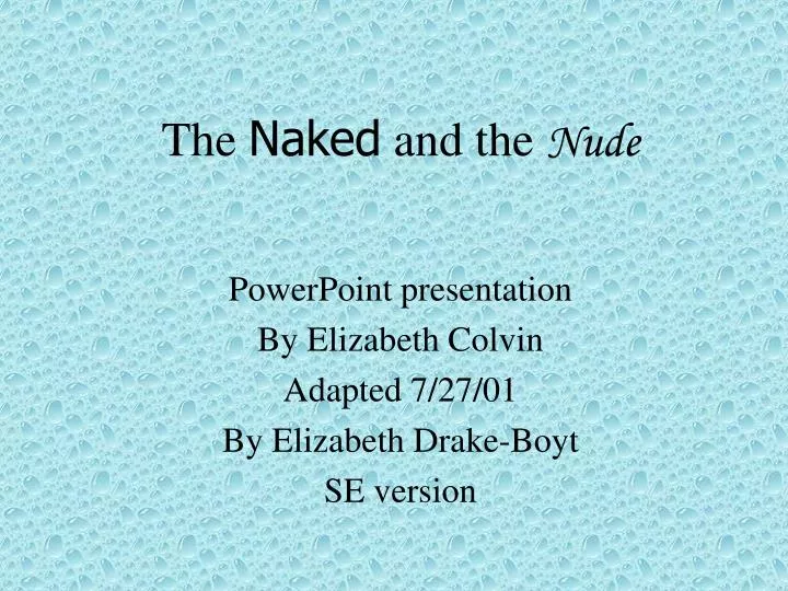 the naked and the nude