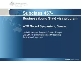 Subclass 457- Business (Long Stay) visa program