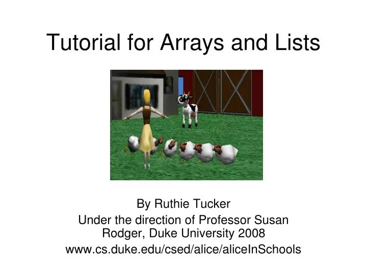 tutorial for arrays and lists