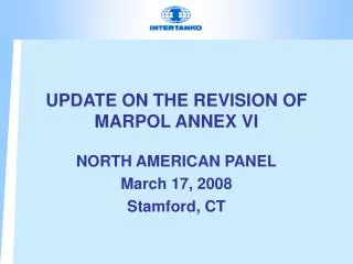 UPDATE ON THE REVISION OF MARPOL ANNEX VI