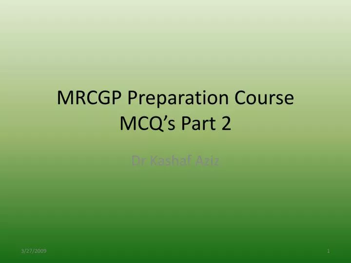 mrcgp preparation course mcq s part 2