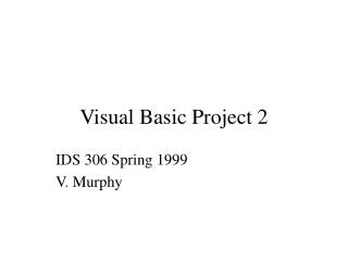 Visual Basic Project 2