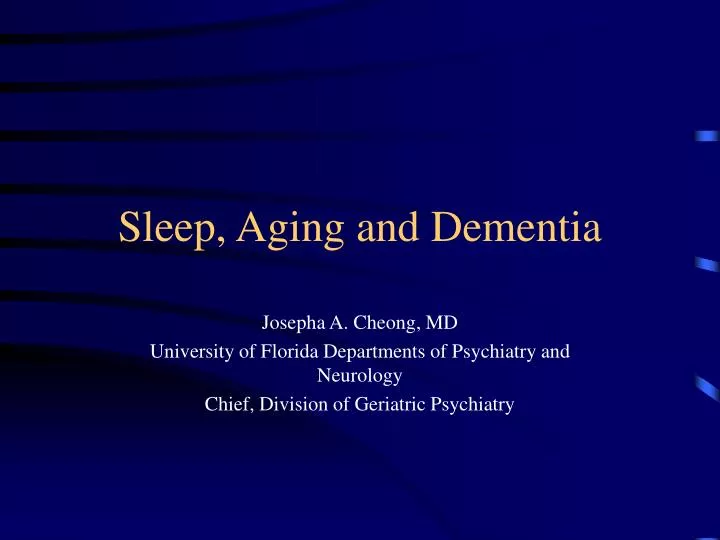 sleep aging and dementia