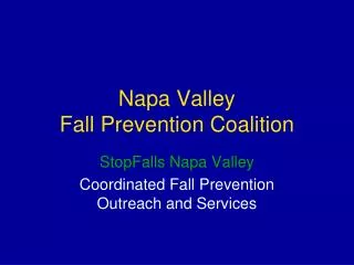 Napa Valley Fall Prevention Coalition