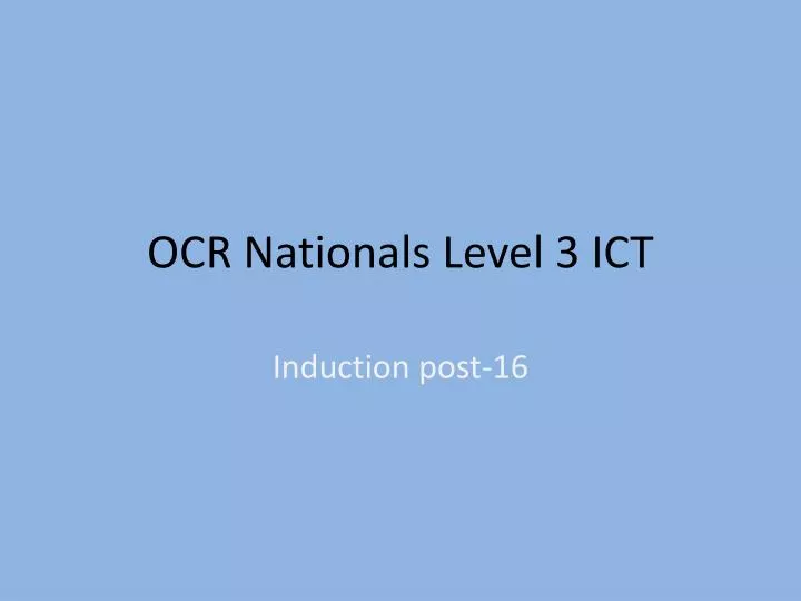 ocr nationals level 3 ict