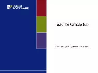 Toad for Oracle 8.5