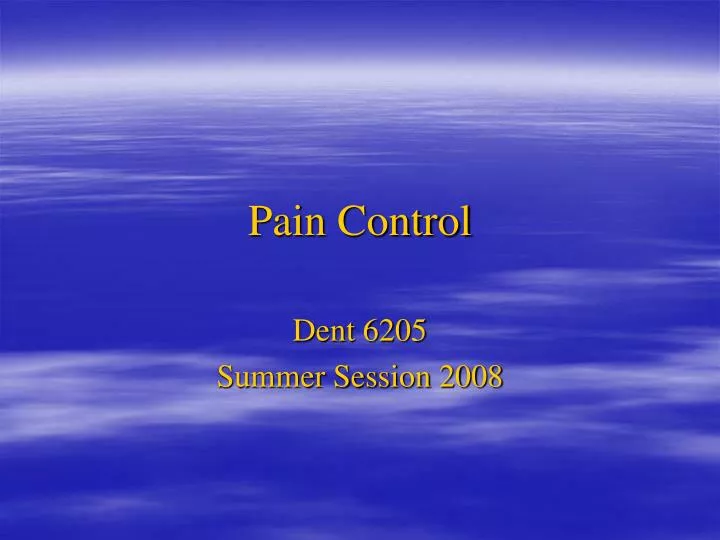 pain control