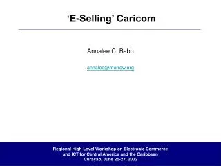 ‘E-Selling’ Caricom