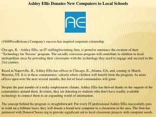 Ashley Ellis Donates New Computers to Local Schools