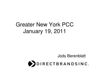 Greater New York PCC January 19, 2011