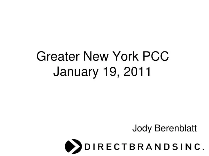 greater new york pcc january 19 2011