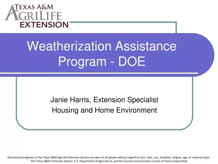 weatherization assistance program doe