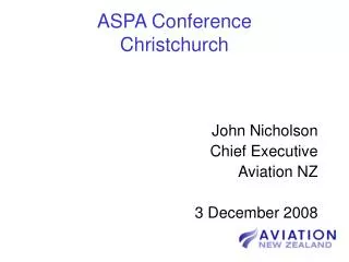 ASPA Conference Christchurch