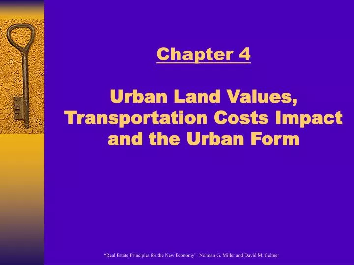 chapter 4 urban land values transportation costs impact and the urban form
