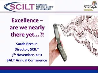 Excellence – are we nearly there yet…?!