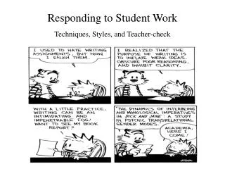 Responding to Student Work