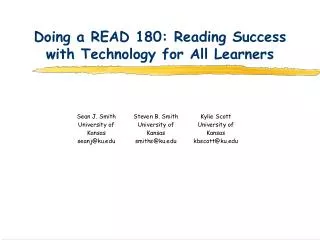 Doing a READ 180: Reading Success with Technology for All Learners