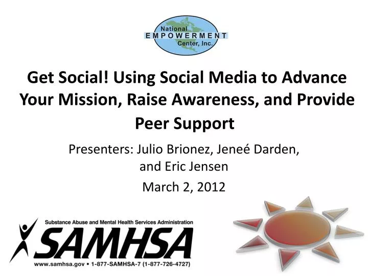 get social using social media to advance your mission raise awareness and provide peer support