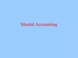 Mental Accounting