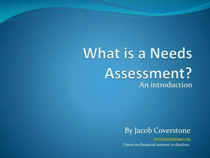 what is a needs assessment