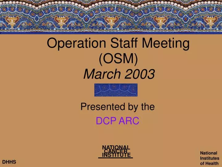 operation staff meeting osm march 2003