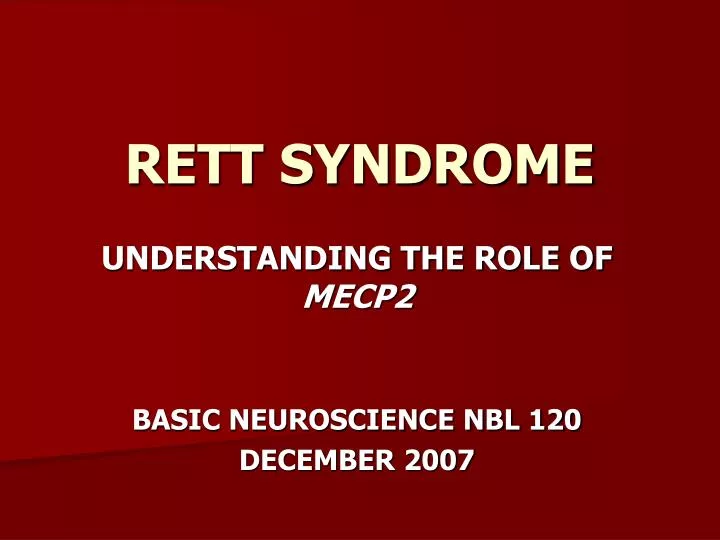 rett syndrome